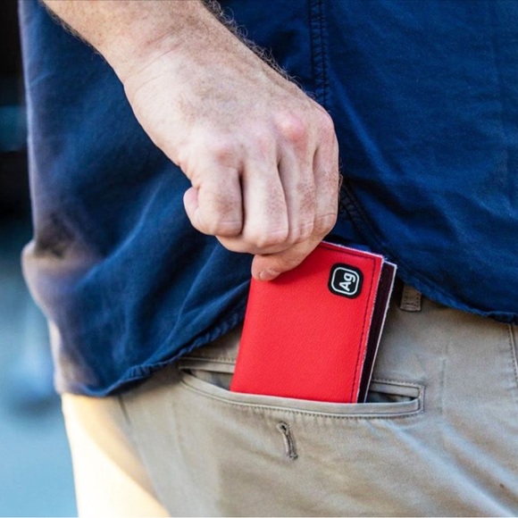 ALCHEMY GOODS BELLTOWN - MINIMALIST VEGAN LEATHER WALLET RED NEW - Picture 4 of 4